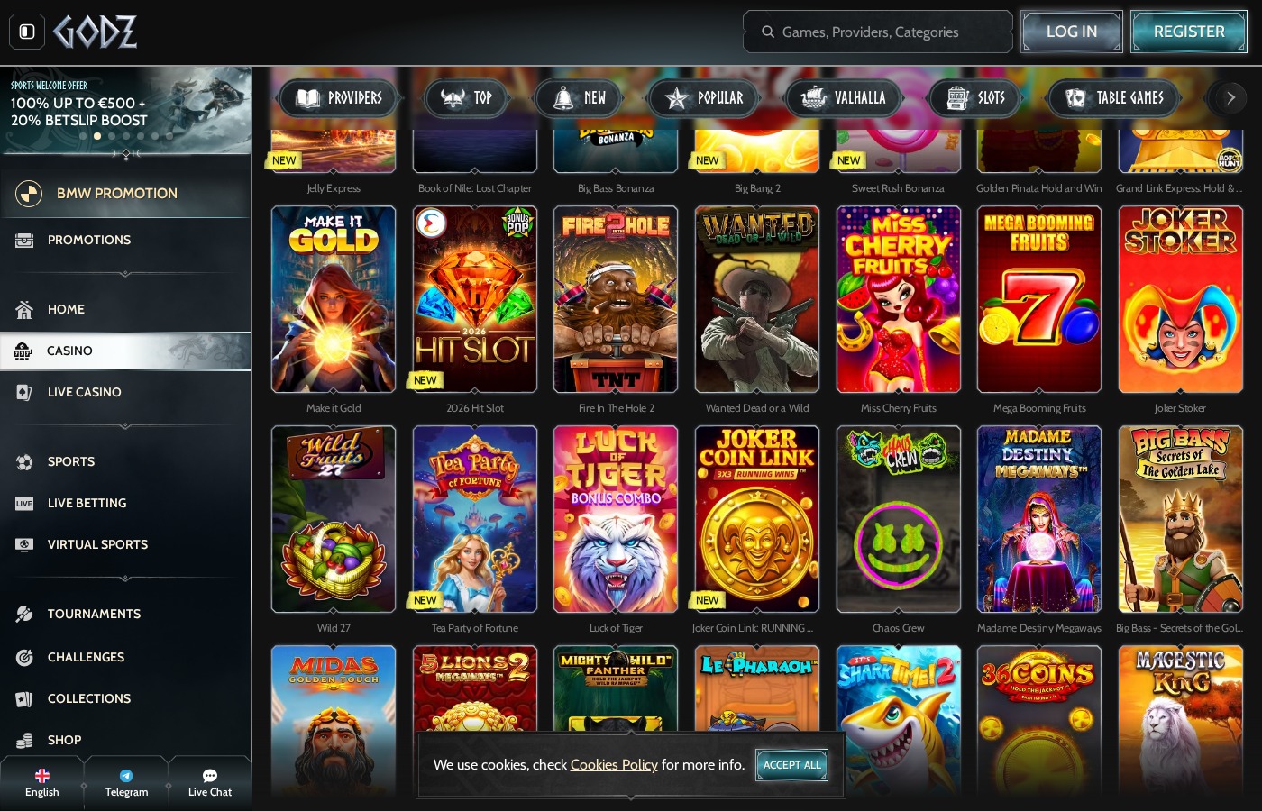 Godz Casino online 2026 - Automaty, sloty i gry kasynowe